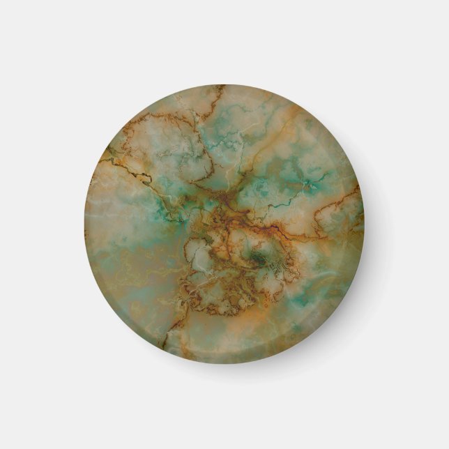 Green and Gold Marble Magnet (Front)