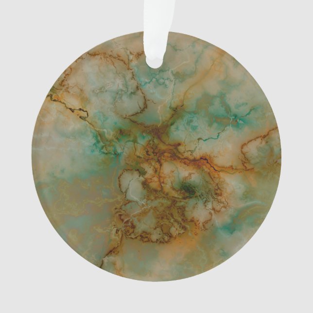 Green and Gold Marble Ornament (Front)