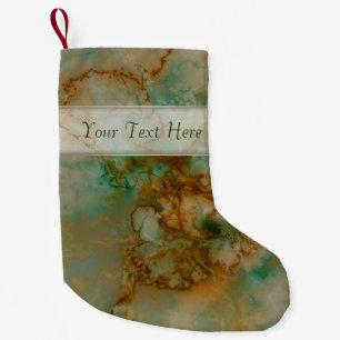 Green and Gold Marble Small Christmas Stocking