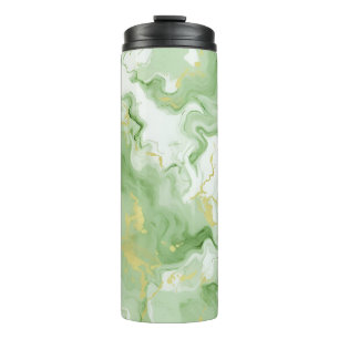 Green and Gold Marble Thermal Tumbler