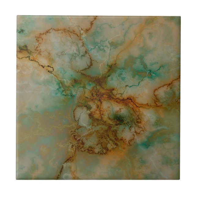 Green and Gold Marble Tile (Front)