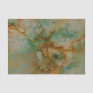Green and Gold Marble Tissue Paper