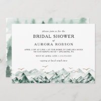 Green and Gold Mountain Horizontal Bridal Shower I