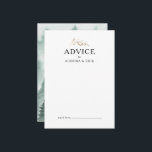 Green and Gold Mountain Wedding Advice Card<br><div class="desc">This green and gold mountain wedding advice card is perfect for your elegant boho mountain forest wedding. With a rustic emerald green watercolor landscape dotted with trees,  birds,  and highlights of gold foil. It's just what you're looking for to complete your unique modern destination wedding.</div>