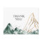 Green and Gold Mountain Wedding Thank You Postcard