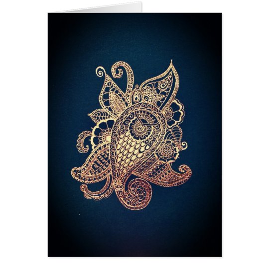 Green and gold Paisley Card