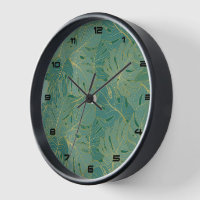 Green and gold palm leaves pattern