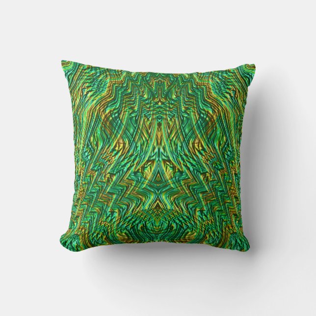 Green and Gold Pattern ~ Cushion (Front)