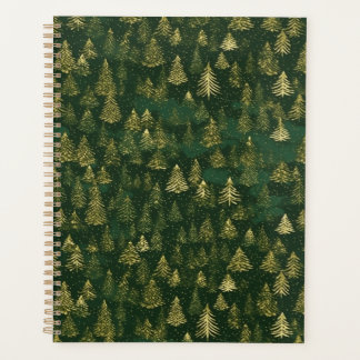 Green and Gold Pine Forest Chiyogami Planner