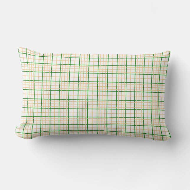 Green and Gold Plaid Pillow (Front)