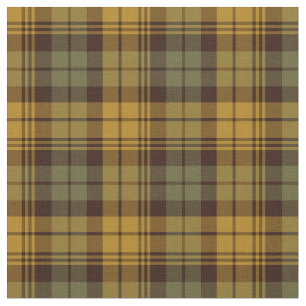 Green and Gold Rustic Plaid Fabric