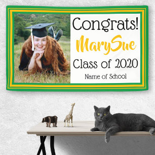 Green and Gold School Colours Photo Banner