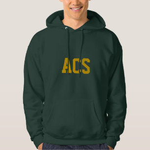 Green and Gold School Colours with Letters Hoodie