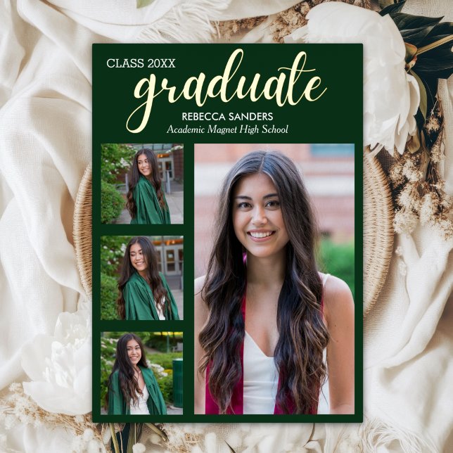 Green and Gold Script 4 Graduate Photos for Her (Creator Uploaded)