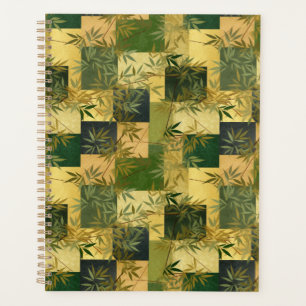 Green and Gold Squares Chiyogami Planner