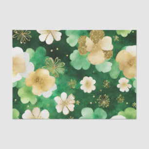 Green and Gold St Patrick's Day Shamrock Tissue Paper