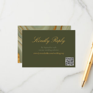 Green And Gold Stone Pattern  Enclosure Card