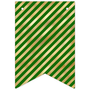 Green and Gold Stripe Bunting Flags