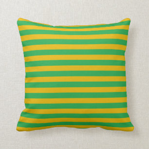 Green and Gold Stripes Cushion