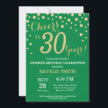 Green and Gold Surprise 30th Birthday Diamond Invitation<br><div class="desc">Surprise 30th Birthday Invitation with Green and Gold Glitter Diamond Background. Gold Confetti. Adult Birthday. Male Men or Women Birthday. For further customisation,  please click the "Customise it" button and use our design tool to modify this template.</div>