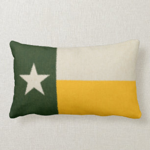 Green and Gold Texas Flag Fabric Lumbar Cushion