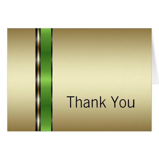 Green and Gold Thank You Cards