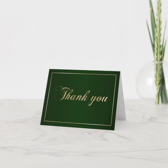 Green and Gold Thank You Note (Front)