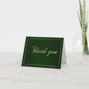 Green and Gold Thank You Note Card