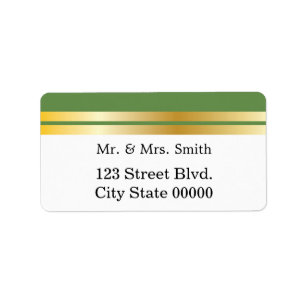 Green and Gold Trim Label
