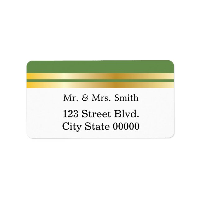 Green and Gold Trim Label (Front)