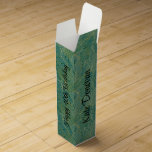 Green and gold tropical palm leaves pattern wine box<br><div class="desc">Green and gold tropical palm leaves pattern with customisable text in black-Happy 40th Birthday on two sides and person name on two other sides. Two-letter monogram on the top side of the wine box.</div>