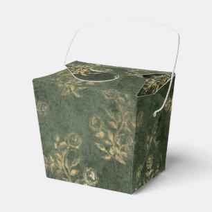 Green and Gold Vintage Floral Favour Box