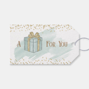 Green and Gold Watercolors A Gift For You Gift Tags