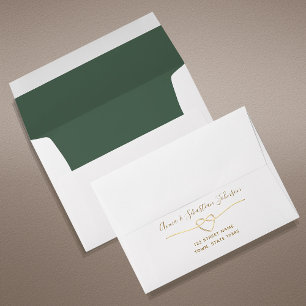 Green and Gold Wedding Envelope