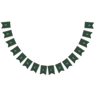 Green and Golden Bunting Banner for Personalised