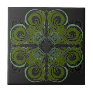 Green and Graphite Retro Tiles