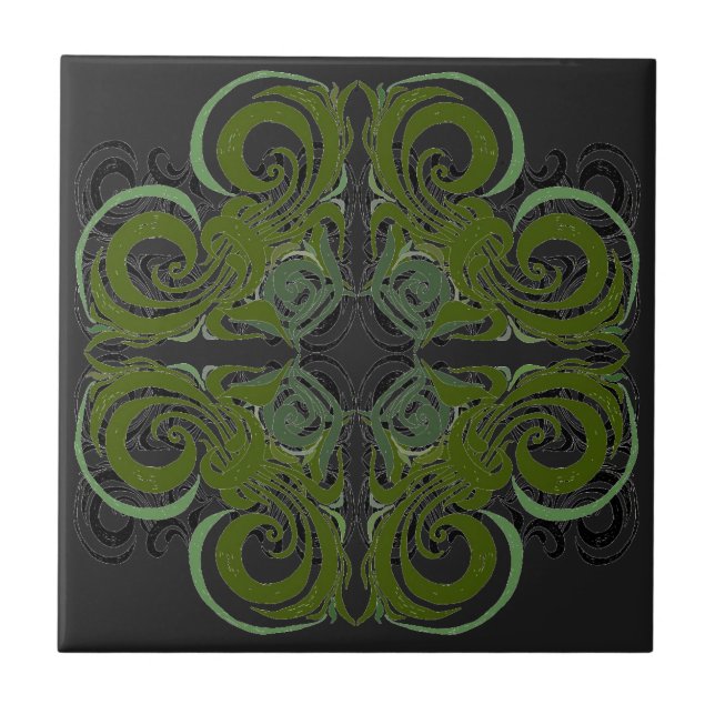 Green and Graphite Retro Tiles (Front)