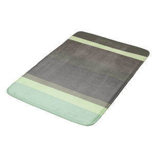 green and gray Abstract Stripes Bath Mat