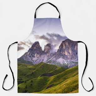 GREEN AND GRAY MOUNTAINS UNDER WHITE CLOUDS DURING APRON