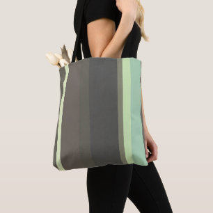 green and grey Abstract Stripes Tote Bag