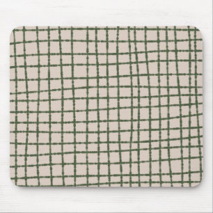 Green and Grey Check Pattern Modern and Minimal Mouse Pad