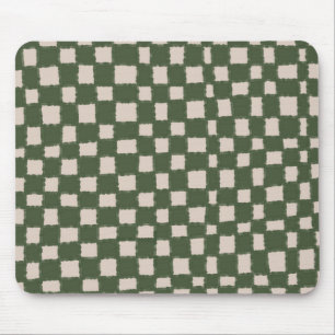 Green and Grey Chequerboard Pattern Stylish  Mouse Pad