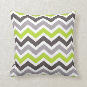 Green and Grey Chevron Cushion