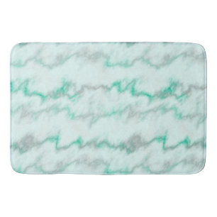 Green and grey marble   bath mat