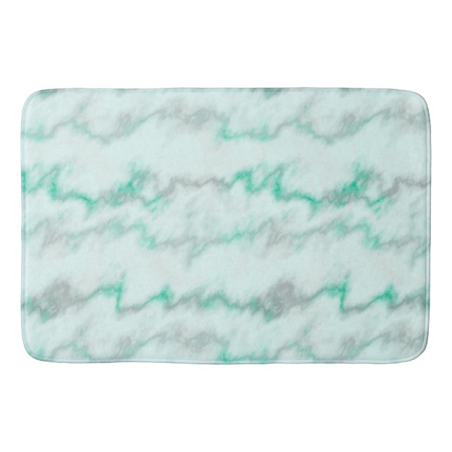 Green and grey marble   bath mat (Front)