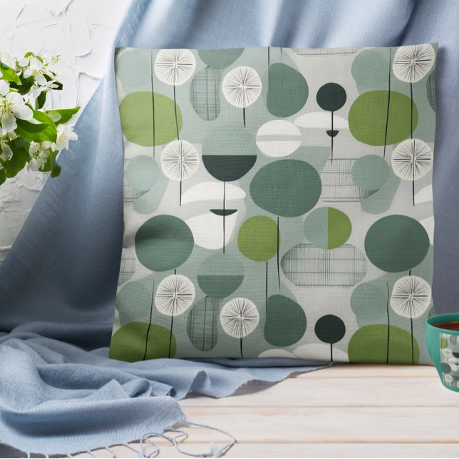 Green and Grey Mid-Century Modern  Cushion (Creator Uploaded)