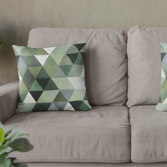 Green and Grey Torn Triangles Seamless Cushion (Creator Uploaded)