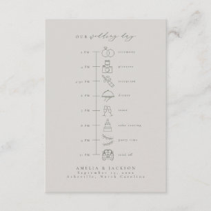 Green And Grey Wedding Timeline Order Of Events Enclosure Card