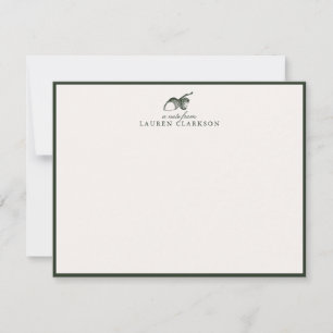 Green and Ivory Acorn Frame Note Card