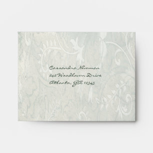 Green and Ivory Floral A2 Envelope for RSVP Card